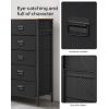 imageSONGMICS Dresser for Bedroom Storage Organizer Unit with 5 Fabric Drawers Chest of Drawers Steel Frame for Living Room Entryway Rustic Brown and Black ULTS215B01Rustic Brown  Black