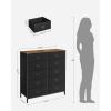 imageSONGMICS Dresser for Bedroom Storage Organizer Unit with 5 Fabric Drawers Chest of Drawers Steel Frame for Living Room Entryway Rustic Brown and Black ULTS215B01Rustic Brown  Black