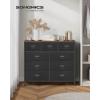 imageSONGMICS Dresser for Bedroom Storage Organizer Unit with 5 Fabric Drawers Chest of Drawers Steel Frame for Living Room Entryway Rustic Brown and Black ULTS215B01Rustic Brown  Black
