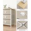 imageSONGMICS Dresser for Bedroom Storage Organizer Unit with 5 Fabric Drawers Chest of Drawers Steel Frame for Living Room Entryway Rustic Brown and Black ULTS215B01Rattan Yellow  Cream White