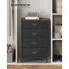 imageSONGMICS Dresser for Bedroom Storage Organizer Unit with 5 Fabric Drawers Chest of Drawers Steel Frame for Living Room Entryway Rustic Brown and Black ULTS215B01Rustic Brown  Black