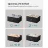 imageSONGMICS Dresser for Bedroom Storage Organizer Unit with 5 Fabric Drawers Chest of Drawers Steel Frame for Living Room Entryway Rustic Brown and Black ULTS215B01Rustic Brown  Black
