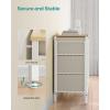 imageSONGMICS Dresser for Bedroom Storage Organizer Unit with 5 Fabric Drawers Chest of Drawers Steel Frame for Living Room Entryway Rustic Brown and Black ULTS215B01Rattan Yellow  Cream White