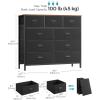 imageSONGMICS Dresser for Bedroom Storage Organizer Unit with 5 Fabric Drawers Chest of Drawers Steel Frame for Living Room Entryway Rustic Brown and Black ULTS215B01Rustic Brown  Black