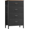 imageSONGMICS Dresser for Bedroom Storage Organizer Unit with 5 Fabric Drawers Chest of Drawers Steel Frame for Living Room Entryway Rustic Brown and Black ULTS215B01Rustic Brown  Black