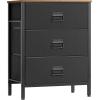 imageSONGMICS Dresser for Bedroom Storage Organizer Unit with 5 Fabric Drawers Chest of Drawers Steel Frame for Living Room Entryway Rustic Brown and Black ULTS215B01Rustic Brown  Black