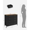 imageSONGMICS Dresser for Bedroom Storage Organizer Unit with 5 Fabric Drawers Chest of Drawers Steel Frame for Living Room Entryway Rustic Brown and Black ULTS215B01Rustic Brown  Black