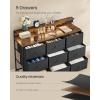 imageSONGMICS Dresser for Bedroom Storage Organizer with 9 Fabric Drawers and LED Lights Charging Station Steel Frame 132 x 449 x 33 Inches Entryway Cloud White ULTS519W01Ink Black