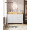 imageSONGMICS Dresser for Bedroom Storage Organizer with 9 Fabric Drawers and LED Lights Charging Station Steel Frame 132 x 449 x 33 Inches Entryway Cloud White ULTS519W01Cloud White