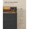 imageSONGMICS Dresser for Bedroom Storage Organizer with 9 Fabric Drawers and LED Lights Charging Station Steel Frame 132 x 449 x 33 Inches Entryway Cloud White ULTS519W01Ink Black