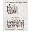 imageSONGMICS Expandable Shoe Rack 2 Tier Shoe Rack Shelf Adjustable Shoe Organizer Storage for 15 Pairs of Shoes Metal Free Standing Shoe Racks for Closet Front Door Entryway Easy Assembly Ink BlackBronze