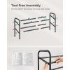 imageSONGMICS Expandable Shoe Rack 2 Tier Shoe Rack Shelf Adjustable Shoe Organizer Storage for 15 Pairs of Shoes Metal Free Standing Shoe Racks for Closet Front Door Entryway Easy Assembly Ink BlackInk Black