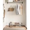 imageSONGMICS Expandable Shoe Rack 2 Tier Shoe Rack Shelf Adjustable Shoe Organizer Storage for 15 Pairs of Shoes Metal Free Standing Shoe Racks for Closet Front Door Entryway Easy Assembly Ink BlackInk Black