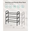 imageSONGMICS Expandable Shoe Rack 2 Tier Shoe Rack Shelf Adjustable Shoe Organizer Storage for 15 Pairs of Shoes Metal Free Standing Shoe Racks for Closet Front Door Entryway Easy Assembly Ink BlackInk Black