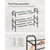 imageSONGMICS Expandable Shoe Rack 2 Tier Shoe Rack Shelf Adjustable Shoe Organizer Storage for 15 Pairs of Shoes Metal Free Standing Shoe Racks for Closet Front Door Entryway Easy Assembly Ink BlackInk Black