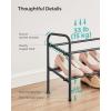 imageSONGMICS Expandable Shoe Rack 2 Tier Shoe Rack Shelf Adjustable Shoe Organizer Storage for 15 Pairs of Shoes Metal Free Standing Shoe Racks for Closet Front Door Entryway Easy Assembly Ink BlackInk Black