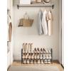 imageSONGMICS Expandable Shoe Rack 2 Tier Shoe Rack Shelf Adjustable Shoe Organizer Storage for 15 Pairs of Shoes Metal Free Standing Shoe Racks for Closet Front Door Entryway Easy Assembly Ink BlackInk Black