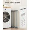 imageSONGMICS Foldable Clothes Drying Rack Laundry Drying Rack Clothes Airer Steel Frame 146 x 366 x 532 Inches Easy Assembly Indoor Outdoor Use Pearl White ULLR771W01Gray
