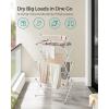 imageSONGMICS Foldable Clothes Drying Rack Laundry Drying Rack Clothes Airer Steel Frame 146 x 366 x 532 Inches Easy Assembly Indoor Outdoor Use Pearl White ULLR771W01White