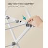 imageSONGMICS Foldable Clothes Drying Rack Laundry Drying Rack Clothes Airer Steel Frame 146 x 366 x 532 Inches Easy Assembly Indoor Outdoor Use Pearl White ULLR771W01White