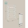 imageSONGMICS Foldable Clothes Drying Rack Laundry Drying Rack Clothes Airer Steel Frame 146 x 366 x 532 Inches Easy Assembly Indoor Outdoor Use Pearl White ULLR771W01White