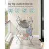 imageSONGMICS Foldable Clothes Drying Rack Laundry Drying Rack Clothes Airer Steel Frame 146 x 366 x 532 Inches Easy Assembly Indoor Outdoor Use Pearl White ULLR771W01Gray