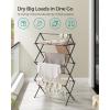 imageSONGMICS Foldable Clothes Drying Rack Laundry Drying Rack Clothes Airer Steel Frame 146 x 366 x 532 Inches Easy Assembly Indoor Outdoor Use Pearl White ULLR771W01Black