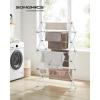 imageSONGMICS Foldable Clothes Drying Rack Laundry Drying Rack Clothes Airer Steel Frame 146 x 366 x 532 Inches Easy Assembly Indoor Outdoor Use Pearl White ULLR771W01White