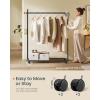 imageSONGMICS HOME DoubleRod Clothes Rack Clothing Rack on Wheels Portable Garment Rack with 2 Clothes Hanging Rails Fabric Shelf and Storage Bag MatchstickShaped Hooks Ink Black UHSR171B01Single Rod