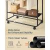 imageSONGMICS HOME DoubleRod Clothes Rack Clothing Rack on Wheels Portable Garment Rack with 2 Clothes Hanging Rails Fabric Shelf and Storage Bag MatchstickShaped Hooks Ink Black UHSR171B01Double Rod