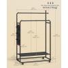 imageSONGMICS HOME DoubleRod Clothes Rack Clothing Rack on Wheels Portable Garment Rack with 2 Clothes Hanging Rails Fabric Shelf and Storage Bag MatchstickShaped Hooks Ink Black UHSR171B01Double Rod