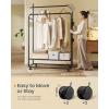 imageSONGMICS HOME DoubleRod Clothes Rack Clothing Rack on Wheels Portable Garment Rack with 2 Clothes Hanging Rails Fabric Shelf and Storage Bag MatchstickShaped Hooks Ink Black UHSR171B01Double Rod