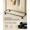 imageSONGMICS HOME DoubleRod Clothes Rack Clothing Rack on Wheels Portable Garment Rack with 2 Clothes Hanging Rails Fabric Shelf and Storage Bag MatchstickShaped Hooks Ink Black UHSR171B01Single Rod