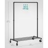imageSONGMICS HeavyDuty Clothes Rack DoubleRod Clothing Rack for Hanging Clothes Industrial Garment Rack on Wheels Metal Frame 2 Casters with Brakes Commercial Display Black UHSR60BSingle Rod