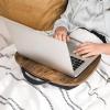 imageSONGMICS Lap Desk Bed Tray Laptop Table with Handle Cushion 126 x 157 x 31 Inches Rustic Brown ULLD109B01