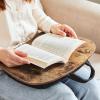 imageSONGMICS Lap Desk Bed Tray Laptop Table with Handle Cushion 126 x 157 x 31 Inches Rustic Brown ULLD109B01