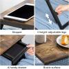 imageSONGMICS Laptop Desk Bed Sofa Breakfast Tray Adjustable Tilt Top RightLeft Handed Adjustable Folding Legs Drawer Rustic Dark Brown ULLD110B01