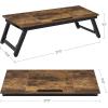 imageSONGMICS Laptop Desk Bed Sofa Breakfast Tray Adjustable Tilt Top RightLeft Handed Adjustable Folding Legs Drawer Rustic Dark Brown ULLD110B01