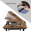 imageSONGMICS Laptop Desk Bed Sofa Breakfast Tray Adjustable Tilt Top RightLeft Handed Adjustable Folding Legs Drawer Rustic Dark Brown ULLD110B01