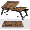 imageSONGMICS Laptop Desk for Bed or Sofa with Tilting Top Breakfast Serving Tray with Folding Legs Fits up to 156 Inches Screen 24269 x 137 x 88126 Inches Rustic Brown ULLD105B01Rustic Brown