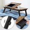imageSONGMICS Laptop Desk for Bed or Sofa with Tilting Top Breakfast Serving Tray with Folding Legs Fits up to 156 Inches Screen 24269 x 137 x 88126 Inches Rustic Brown ULLD105B01Rustic Brown