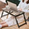 imageSONGMICS Laptop Desk for Bed or Sofa with Tilting Top Breakfast Serving Tray with Folding Legs Fits up to 156 Inches Screen 24269 x 137 x 88126 Inches Rustic Brown ULLD105B01Greige