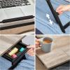 imageSONGMICS Laptop Desk for Bed or Sofa with Tilting Top Breakfast Serving Tray with Folding Legs Fits up to 156 Inches Screen 24269 x 137 x 88126 Inches Rustic Brown ULLD105B01Greige