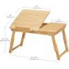 imageSONGMICS Laptop Desk for Bed or Sofa with Tilting Top Breakfast Serving Tray with Folding Legs Fits up to 156 Inches Screen 24269 x 137 x 88126 Inches Rustic Brown ULLD105B01Natural