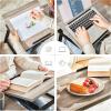 imageSONGMICS Laptop Desk for Bed or Sofa with Tilting Top Breakfast Serving Tray with Folding Legs Fits up to 156 Inches Screen 24269 x 137 x 88126 Inches Rustic Brown ULLD105B01Greige