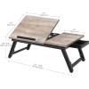 imageSONGMICS Laptop Desk for Bed or Sofa with Tilting Top Breakfast Serving Tray with Folding Legs Fits up to 156 Inches Screen 24269 x 137 x 88126 Inches Rustic Brown ULLD105B01Greige