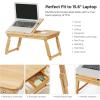 imageSONGMICS Laptop Desk for Bed or Sofa with Tilting Top Breakfast Serving Tray with Folding Legs Fits up to 156 Inches Screen 24269 x 137 x 88126 Inches Rustic Brown ULLD105B01Natural