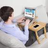 imageSONGMICS Laptop Desk for Bed or Sofa with Tilting Top Breakfast Serving Tray with Folding Legs Fits up to 156 Inches Screen 24269 x 137 x 88126 Inches Rustic Brown ULLD105B01Natural
