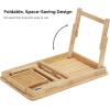 imageSONGMICS Laptop Desk for Bed or Sofa with Tilting Top Breakfast Serving Tray with Folding Legs Fits up to 156 Inches Screen 24269 x 137 x 88126 Inches Rustic Brown ULLD105B01Natural