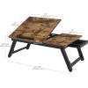 imageSONGMICS Laptop Desk for Bed or Sofa with Tilting Top Breakfast Serving Tray with Folding Legs Fits up to 156 Inches Screen 24269 x 137 x 88126 Inches Rustic Brown ULLD105B01Rustic Brown
